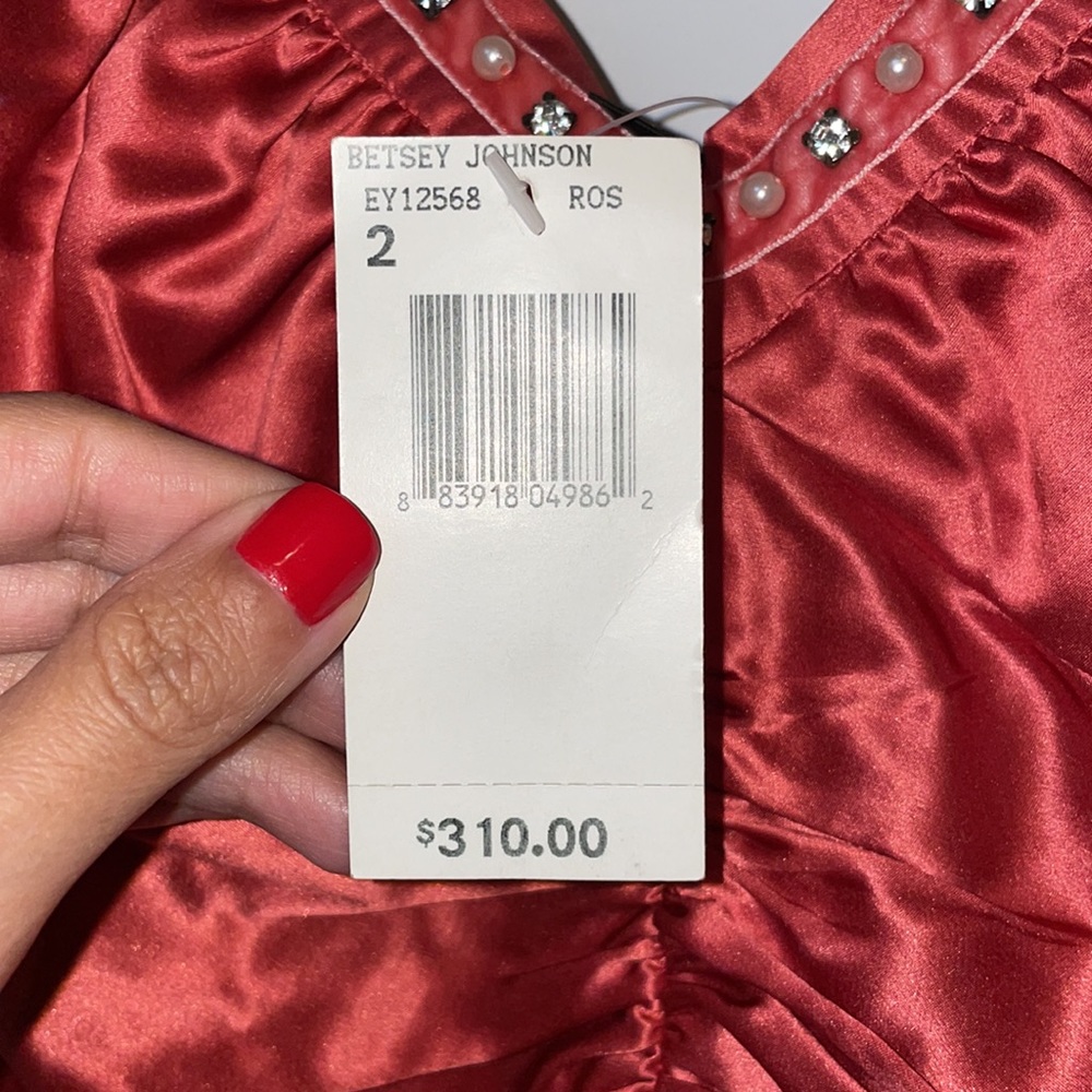 Betsey Johnson silk coral bead dress - Picture 6 of 9